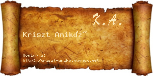 Kriszt Anikó névjegykártya
