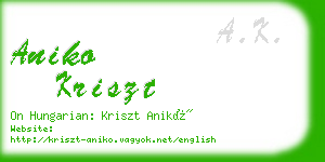 aniko kriszt business card